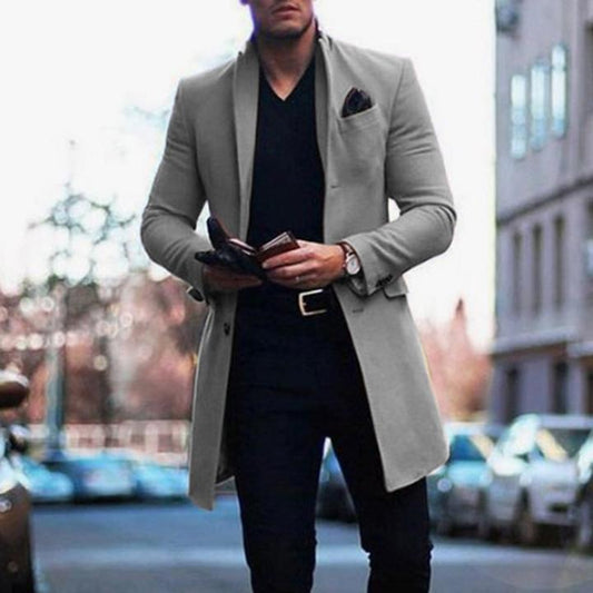 Men Jacket mid-length double-sided woolen coat
