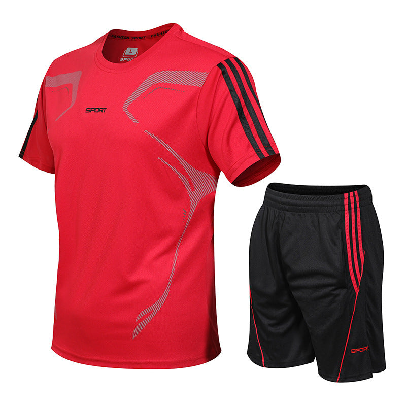 Men sportswear Fitness Short Sleeve T-Shirt & Shorts