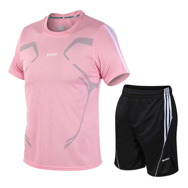 Set Hommes Sports Set Fitness Manches courtes T-Shirt Short Light Strong Dry respirant casual short T sportswear