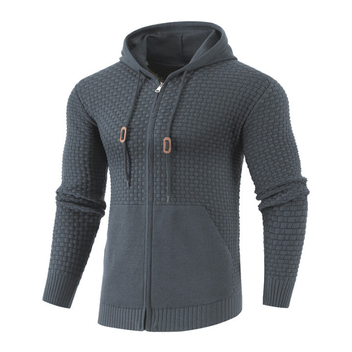 Fashion Men Knitting Sports Hoodies avec poches 