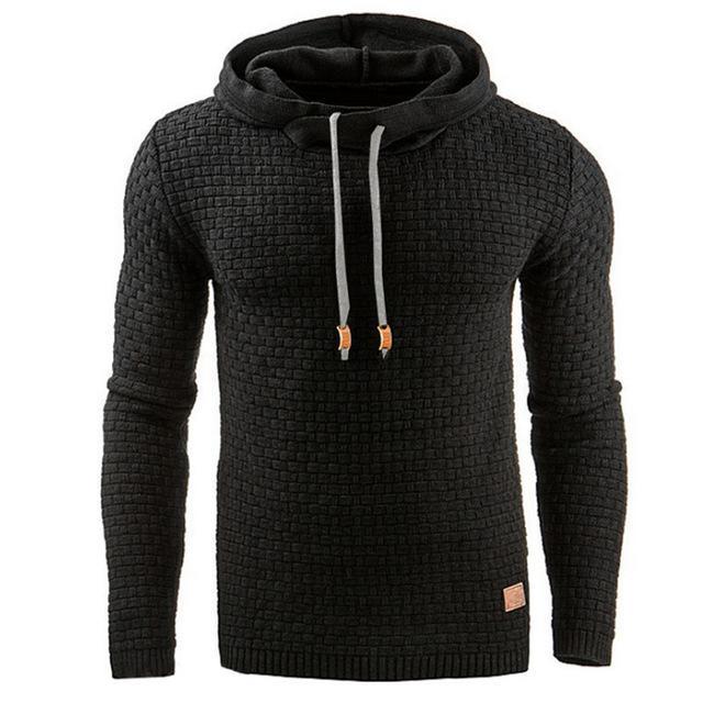 Sweat à capuche à manches longues en jacquard pour hommes