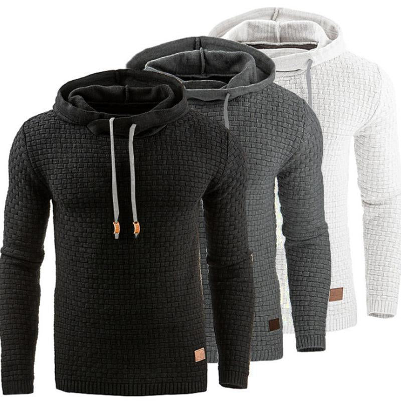 Fashion Men's Jacquard Sweater Long-sleeved Hoodie