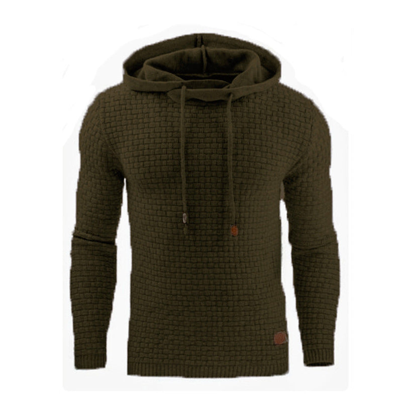 Sweat à capuche à manches longues en jacquard pour hommes