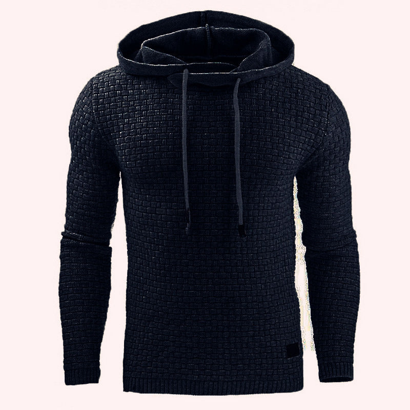 Sweat à capuche à manches longues en jacquard pour hommes