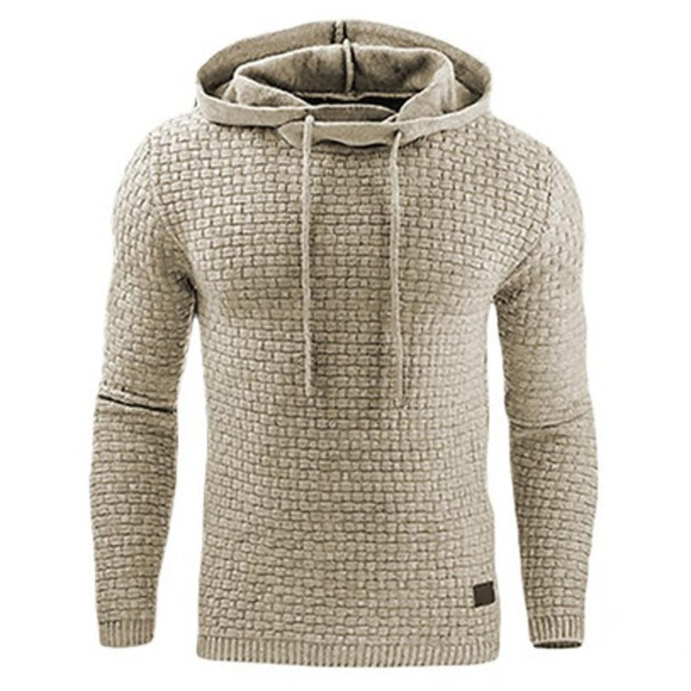 Sweat à capuche à manches longues en jacquard pour hommes