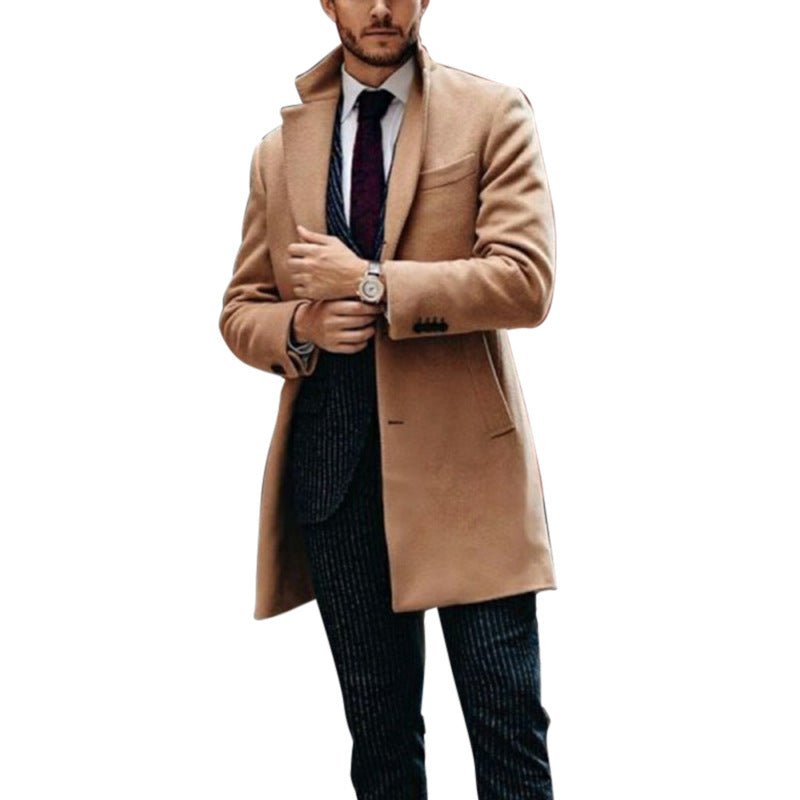 Veste homme manteau mi-long en laine double face