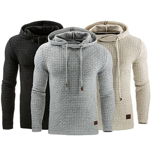 Fashion Men's Jacquard Sweater Long-sleeved Hoodie