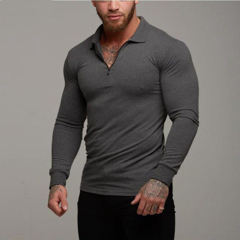 Fashion Men Long sleeve Polo