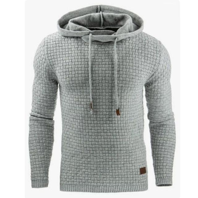 Sweat à capuche à manches longues en jacquard pour hommes