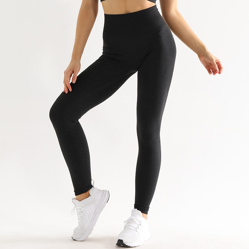 Leggings sans couture Sport Fitness Running Yoga Pants Taille Haute Butin Gym Requin Élastique Body Building Pantalones De Yoga Pour Femmes