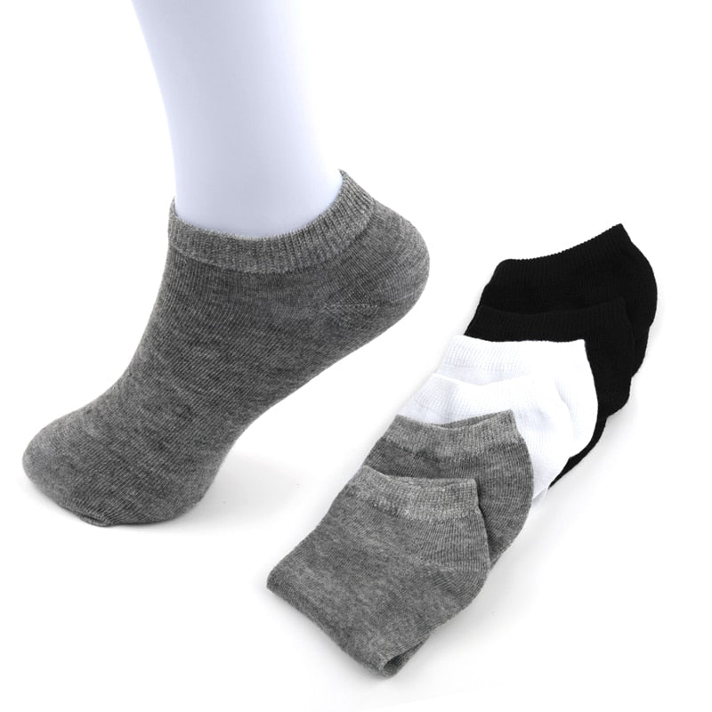 10 paires Femmes Respirant Chaussettes de sport Couleur unie Bateau Confortable Coton Cheville Chaussettes en gros