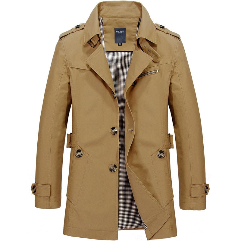 Hommes Mode Veste Manteau Spring Brand Homme Casual Fit Wild Overcoat Veste Couleur Solide Trench Coat Homme