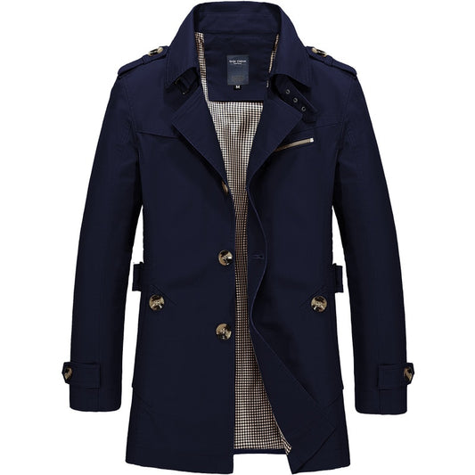 Hommes Mode Veste Manteau Spring Brand Homme Casual Fit Wild Overcoat Veste Couleur Solide Trench Coat Homme