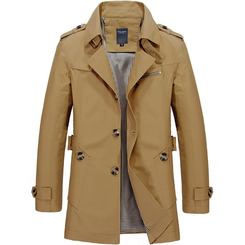 Hommes Mode Veste Manteau Spring Brand Homme Casual Fit Wild Overcoat Veste Couleur Solide Trench Coat Homme