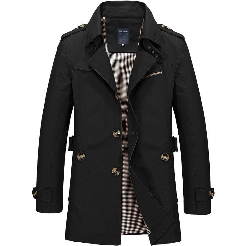 Hommes Mode Veste Manteau Spring Brand Homme Casual Fit Wild Overcoat Veste Couleur Solide Trench Coat Homme