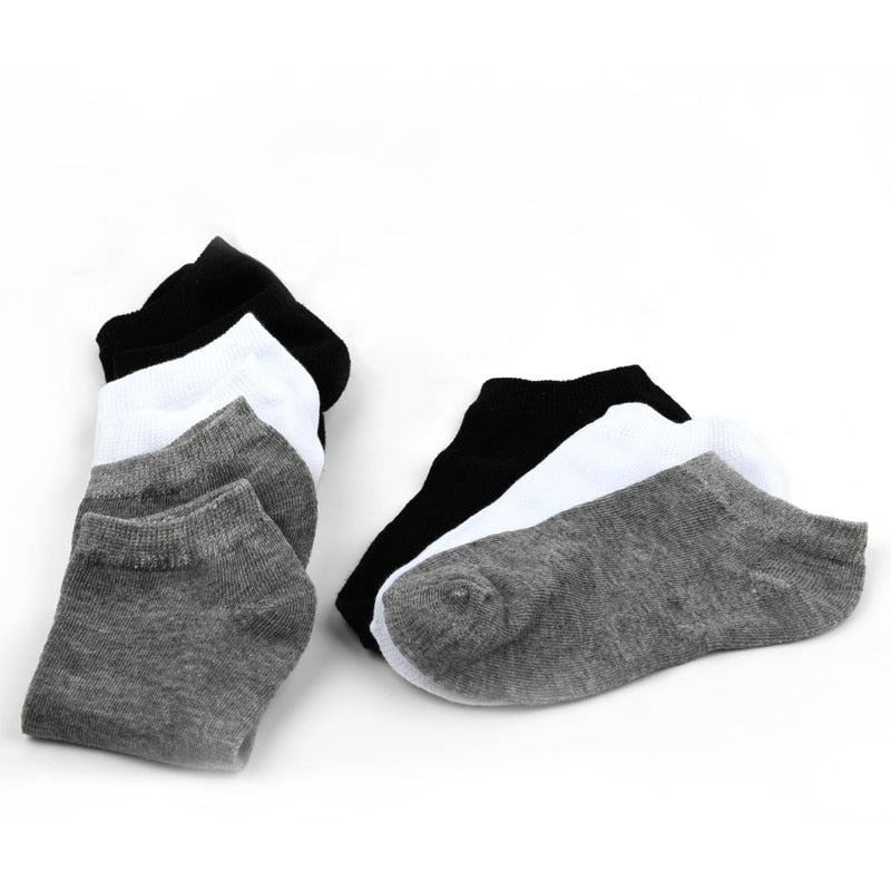 10 paires Femmes Respirant Chaussettes de sport Couleur unie Bateau Confortable Coton Cheville Chaussettes en gros