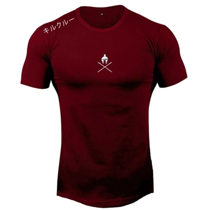 Hommes T Shirts Mode Eté Musculation Lettre Imprimé Tshirt Hommes GYM Fitness Workout O-Neck Show Muscle