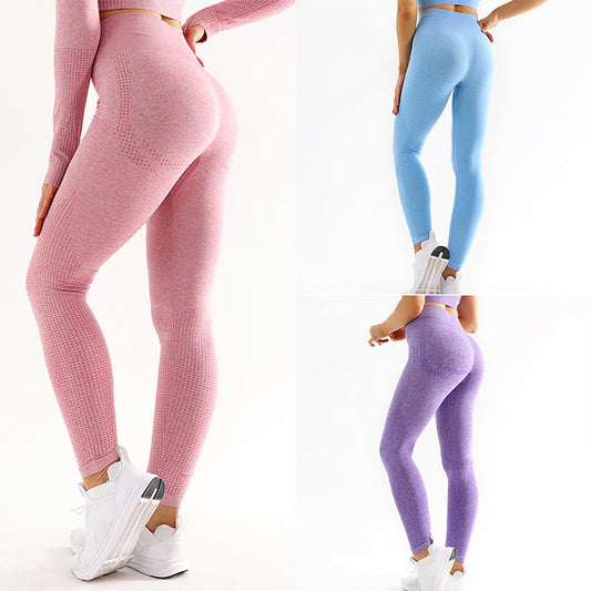 Leggings sans couture Sport Fitness Running Yoga Pants Taille Haute Butin Gym Requin Élastique Body Building Pantalones De Yoga Pour Femmes