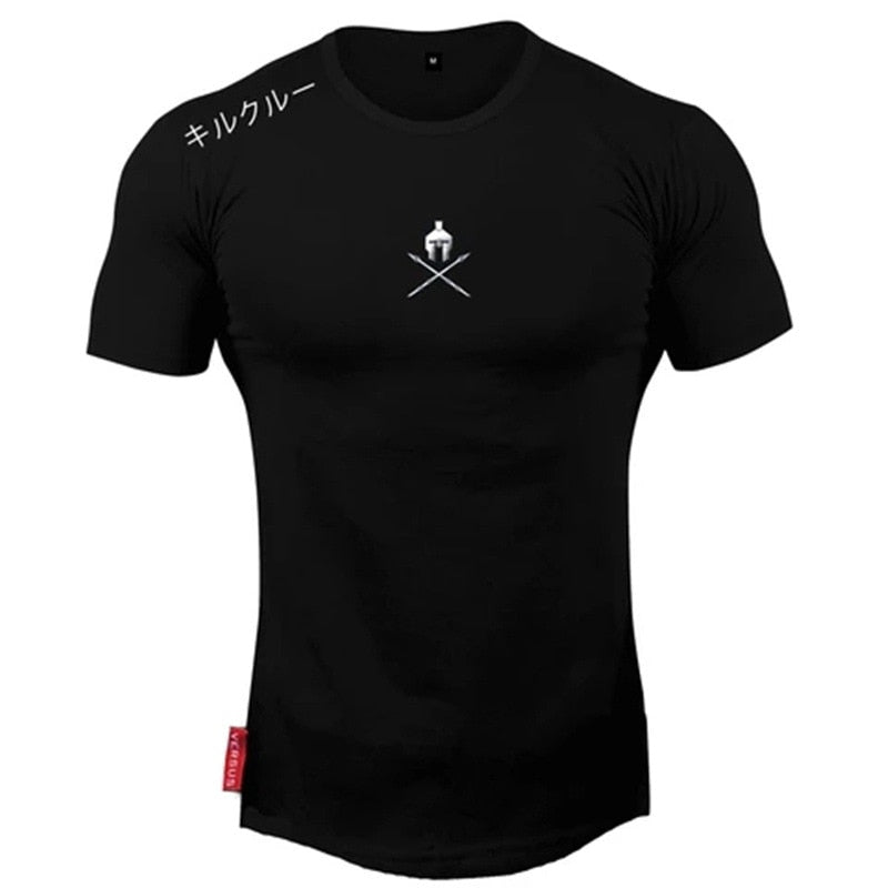 Hommes T Shirts Mode Eté Musculation Lettre Imprimé Tshirt Hommes GYM Fitness Workout O-Neck Show Muscle